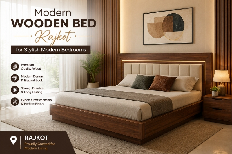 modern wooden bed Rajkot