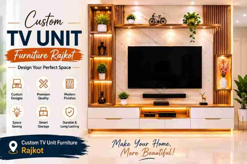 custom TV unit furniture Rajkot