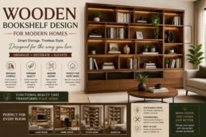 Wooden Bookshelf Design for Modern Homes