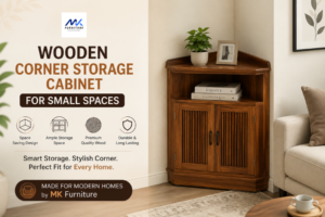 Wooden Corner Storage Cabinet for Small Spaces MK Furniture