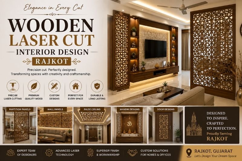 Wooden Laser Cut Interior Design Rajkot