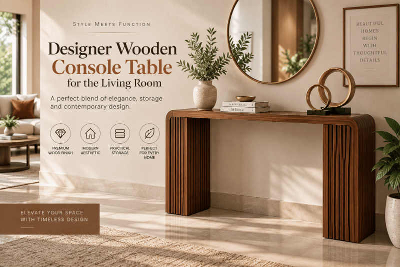 Designer Wooden Console Table for Living Room