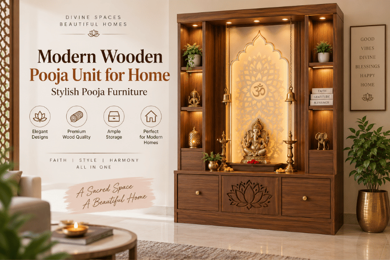 Modern Wooden Pooja Unit for Home Stylish Pooja Furniture mkfunriture