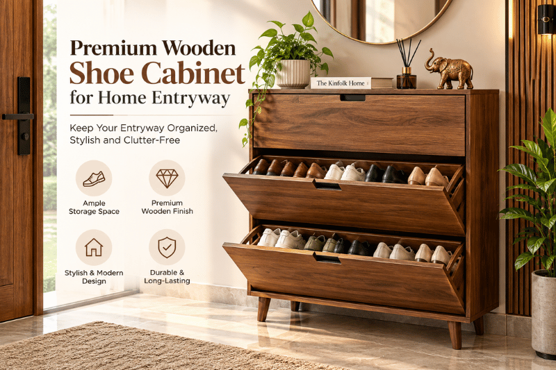 Premium Wooden Shoe Cabinet for Home Entryway