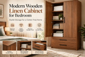 Modern Wooden Linen Cabinet for Bedroom