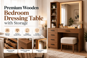 Premium Wooden Bedroom Dressing Table with Storage
