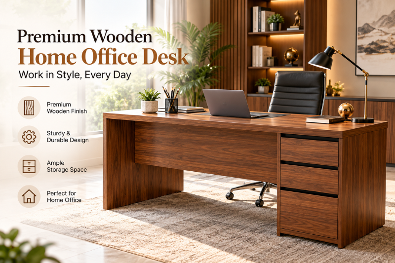 Premium Wooden Home Office Desk
